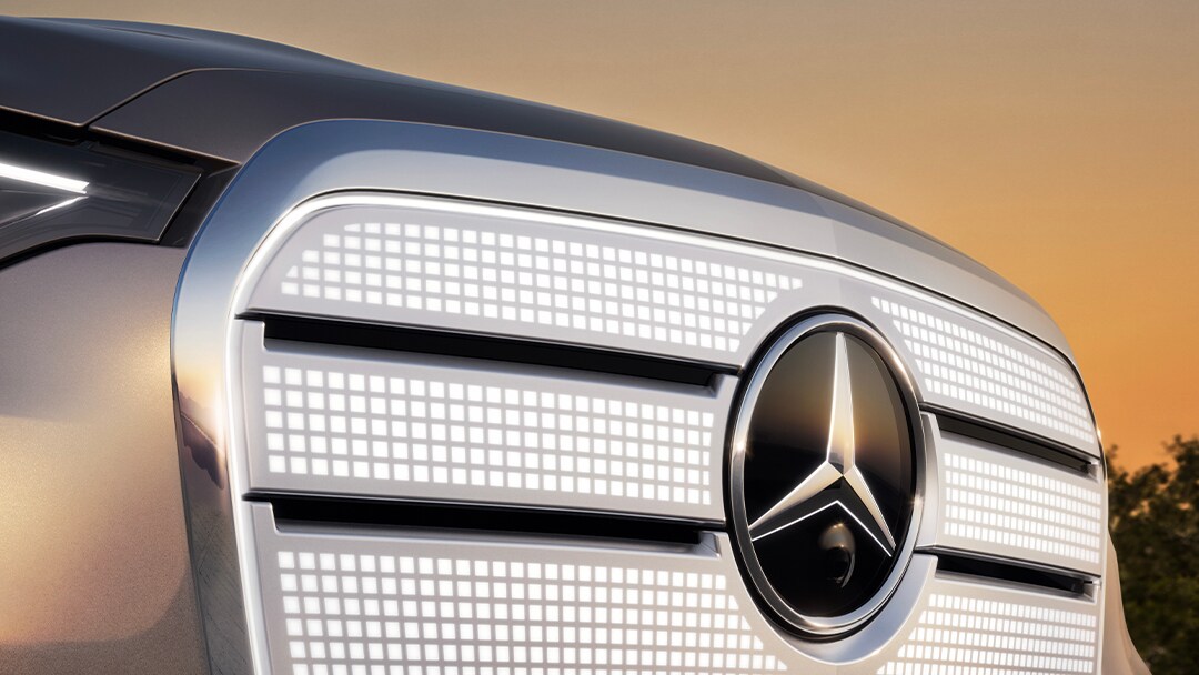Der Kühlergrill des neuen Mercedes-Benz GLC electric
